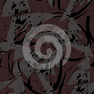 Seamless abstract urban pattern with trianle elements and grunge spots